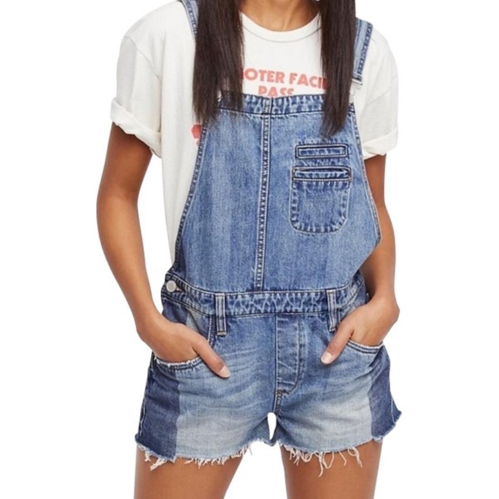 BLANK NYC Overalls Funny Bone Distressed Denim Shortalls 27 - Picture 5 of 11